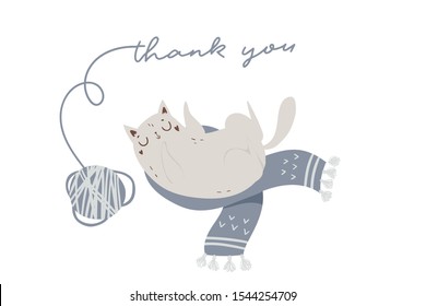 Soft colored winter hugge illustration. Thank you cards, poster, print, sticker design. Scrapbook collection