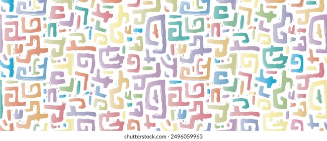 Soft and colorful abstract design featuring pastel brush stroke shapes on a white background, creating a gentle and modern visual effect.