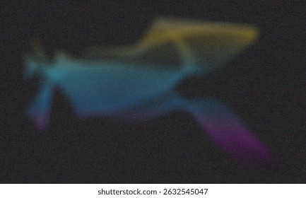 Soft Colorful Fish Silhouette on Dark Background