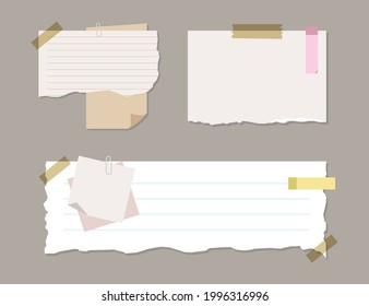 Soft colorful and lined note paper on Soft background