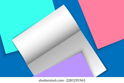 Soft colorful paper on blue background pastel color for background.