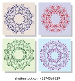 Soft colorful pattern with mandala element. Vintage decorative elements. Islam, Arabic, Indian.