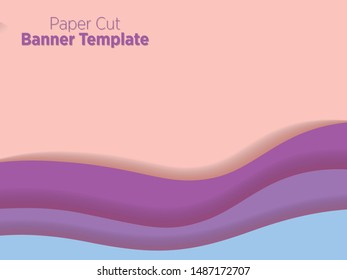 Soft colors abstract paper carve template background.For book cover or annual report template concept design.Vector illustration.
