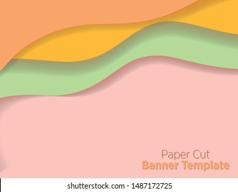 Soft colors abstract paper carve template background.For book cover or annual report template concept design.Vector illustration.