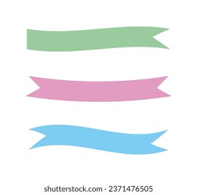 Soft colors ribbons set in different styles