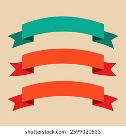 Soft colors ribbons set, Ribbon elements set. Starburst label. Vintage. Various simple ribbon frame set