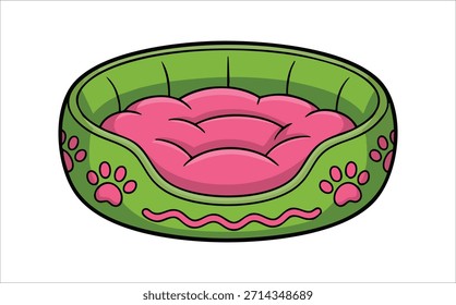Cama cómoda suave del animal doméstico para el Arte vectorial de los perros o de los gatos aislado en el fondo blanco