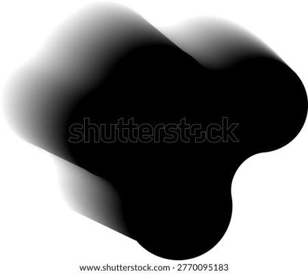 Soft compact abstract blob with dense form and gradient blur contour.