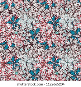 Soft cotton design. Seamless floral background for wrapping, textile, wallpaper. Vintage flowery pattern. Vector frourish texture. Soft tile.