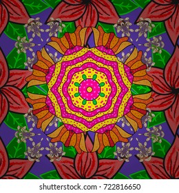 Soft cotton design. Vector frourish texture. Vintage flowery pattern. Soft tile. Seamless floral background for wrapping, textile, wallpaper.