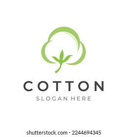 Soft cotton flower plant natural organic logo for business, textile,clothing and beauty.