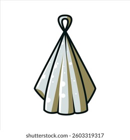 Soft Cotton Napkin High Quality and Editable Vector Illustration For Kitchen Set Tool Design Theme