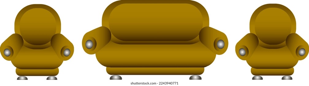Suave y acogedora, con sofá para niños, de dibujos animados y dos sillones.