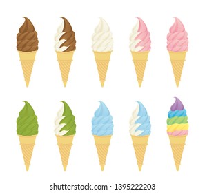 Soft cream of various tastes