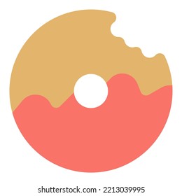 Soft creamy flavored bitten doughnut
