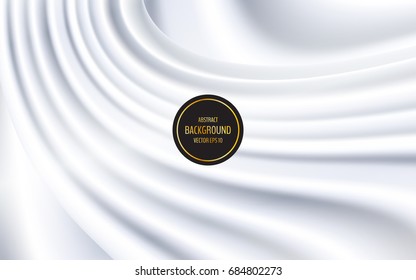 Soft creamy horizontal background. Light grey creamy satin swirl. Vector illustration for your graphic design.