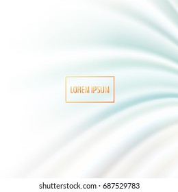 Soft creamy horizontal background. Light blue creamy satin swirl. Vector illustration for your graphic design.