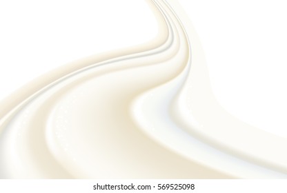 Soft creamy horizontal background. Creamy swirl. Vector illustration for your graphic design.