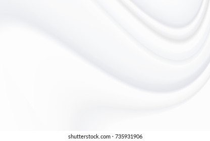 Soft creamy horizontal background. White satin swirl. Vector illustration for your graphic design.
