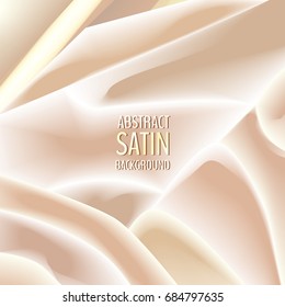 Soft creamy satin or silk background. Creamy swirl. Vector illustration for your graphic design.