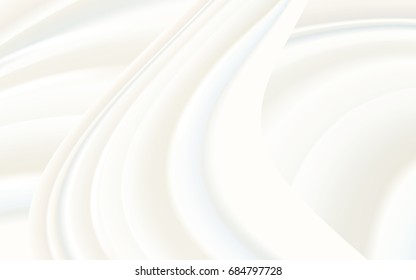 Soft creamy satin or silk background. Light creamy swirl. Vector illustration for your graphic design.