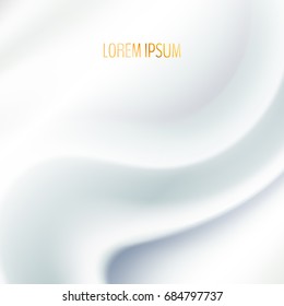 Soft creamy satin or silk background. Light creamy swirl. Vector illustration for your graphic design.