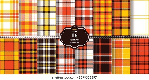 Soft Crimson Seamless Tartan with Cool Slate accents Textile Design Set of 16