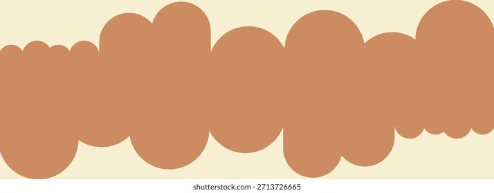 Diseño de borde abstracto curvado suave en tonos neutros cálidos