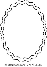 Marco oval decorativo curvado suave en diseño minimalista de Antiguas
