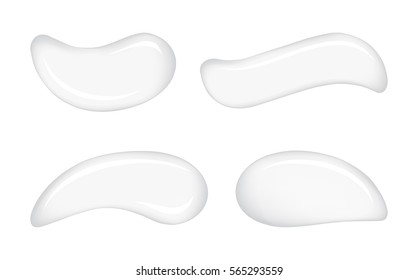 Soft curvy form gray lather fluid isolated on light backdrop. smooth shiny spa soapy sample surface. Tasty sweet yogurt spread. Close-up macro view with space for text