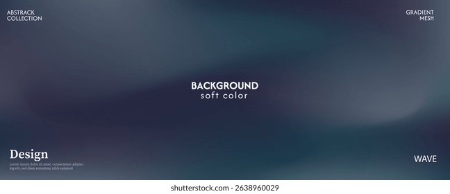 Soft dark green abstract background with wave texture. Light and dark combination. Minimalist pastel color design