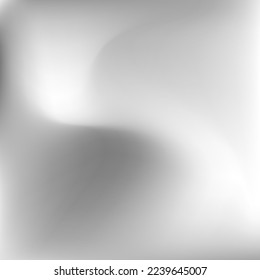 Soft Dark Water Fluid Background. Calm Sky Aluminium Liquid Smooth Surface. Blurred Grey Wavy Metallic Curve Gradient Backdrop. Light Silver Dynamic Monochromatic Blurred Swirl Gradient Mesh.