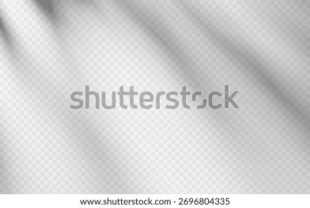 Soft delicate ray shadow overlay light effect on a transparent background.