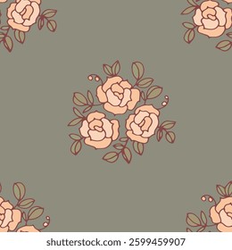 A soft and delicate seamless botanical pattern with elegant flowers and subtle colors. Ideal for textile design.