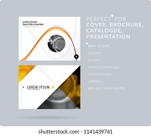 Soft design presentation template with colourful waves and lines. Abstract vector set of modern horizontal banners