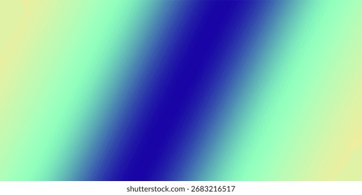 Un gradiente diagonal suave cambia de amarillo pálido a verde menta a un azul vibrante profundo creando un fondo abstracto suave.