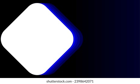 Soft diamond stacks blue overlay with white empty copy space frame over dark background