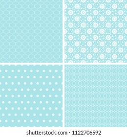 Soft different vector seamless patterns for wallpaper, web page background, texture.