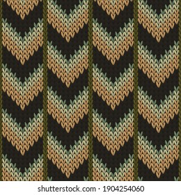 El vector geométrico de textura de punto de las líneas de flecha suave hacia abajo no tiene fisuras. Impresión textil Jacquard. Patrón clásico de punto caliente sin costura. Fondo repetible.