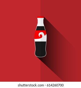 Soft Drink Bottle Flat Vector Design.