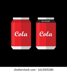 soft drink can flat icon isolated on black background illustration vector