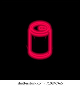 soft drink Can red glowing neon ui ux icon. Glowing sign logo vector
