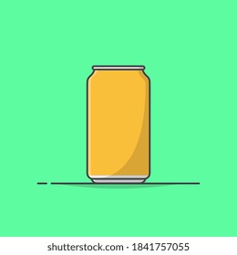 Soft Drink Can Vector Icon Illustration. Metal Can For Drink Flat Icon