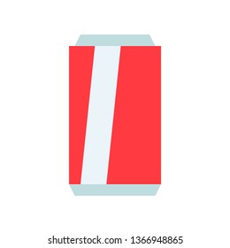 Soft Drink Can vector illustration, Beverage flat design icon