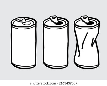 Vector de conjunto de ilustraciones de latas de bebida suave