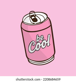 Soft drink cans vector art illustration isolated on purple background