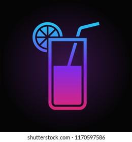 Soft drink, cocktail vector icon