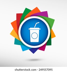 Soft drink color icon, vector illustration. Flat design style