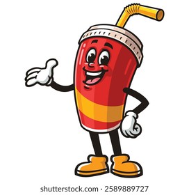 Soft drink cup character mascot cartoon