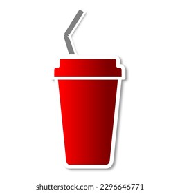 Soft-Drink-Cup-Aufkleber, Vektorgrafik